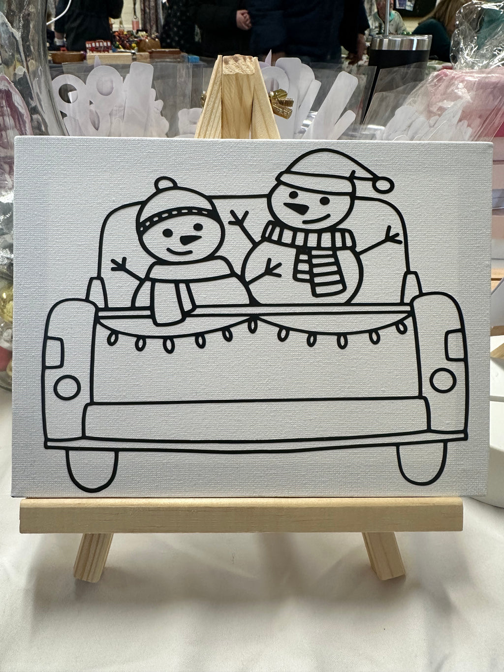 Holiday Snowman Sip & Paint Canvas – Cozy Creative Joy