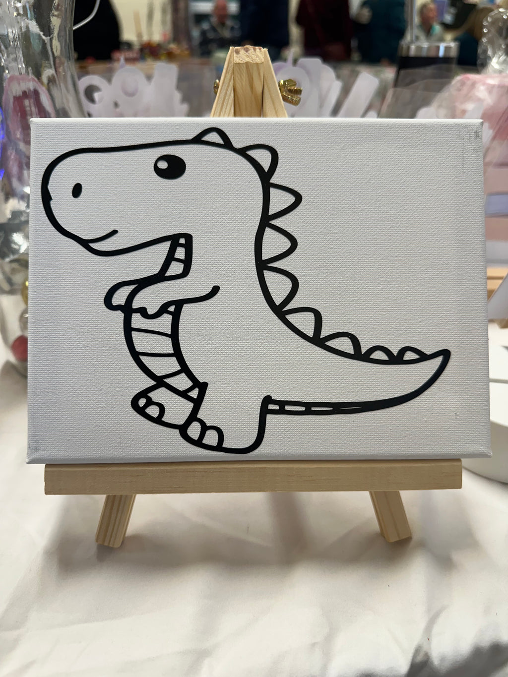 Dinosaur Sip & Paint Canvas  with easel, paint &brush – Fun, Creative, and Roaring With Imagination