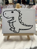 Dinosaur Sip & Paint Canvas  with easel, paint &brush – Fun, Creative, and Roaring With Imagination