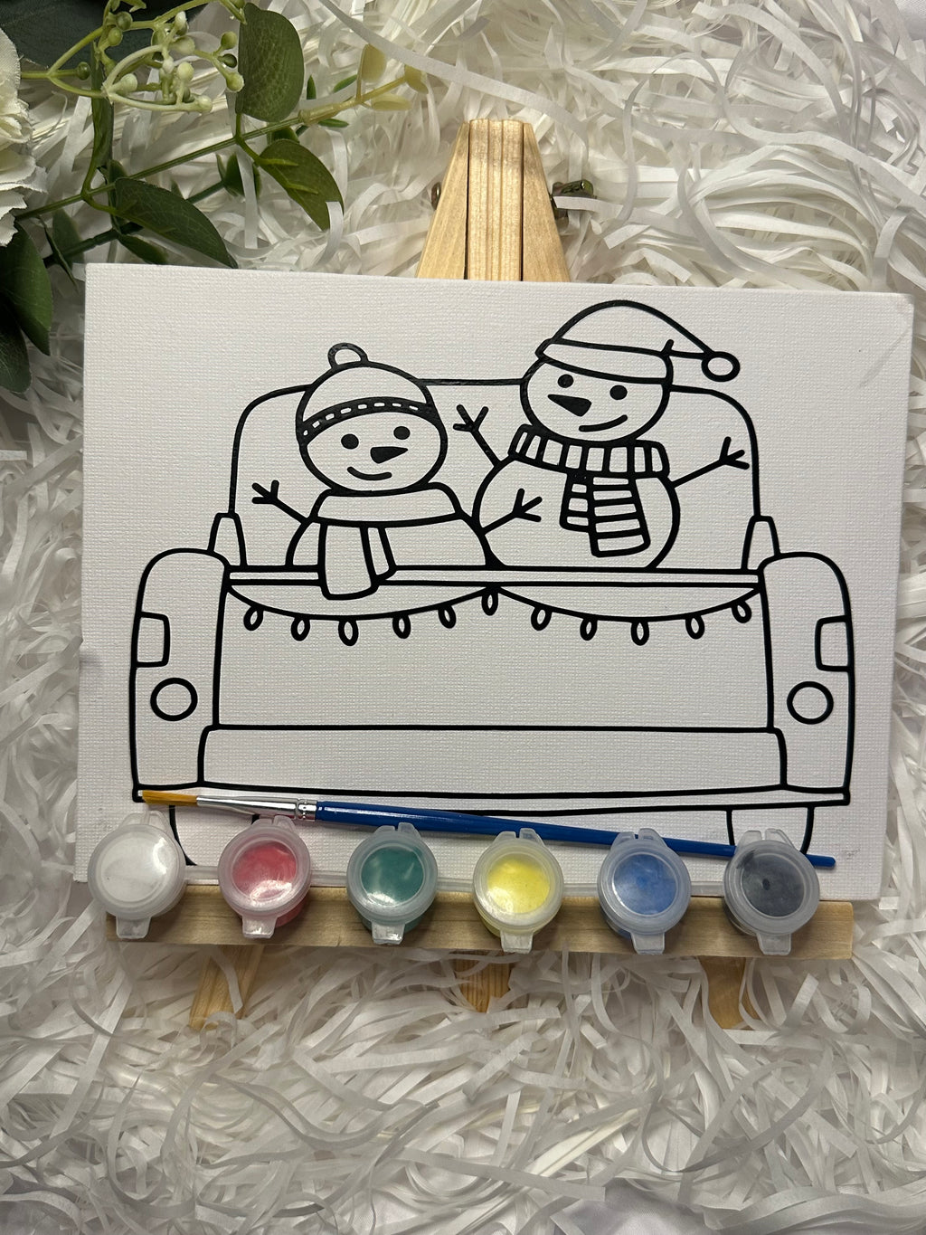 Holiday Snowman Sip & Paint Canvas – Cozy Creative Joy